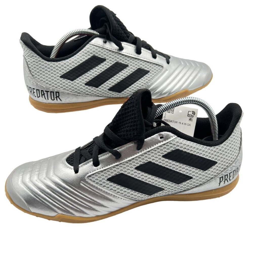 adidas Predator 19.4 Sala J Indoor Soccer Shoes men 8.5 Metallic Silver Black